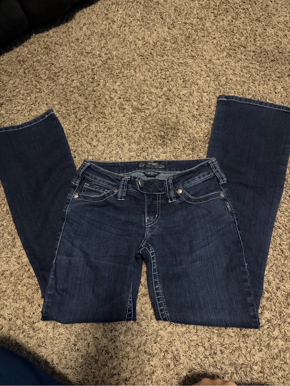 Silver Dark Blue Women's  Denim Jeans 26*31
